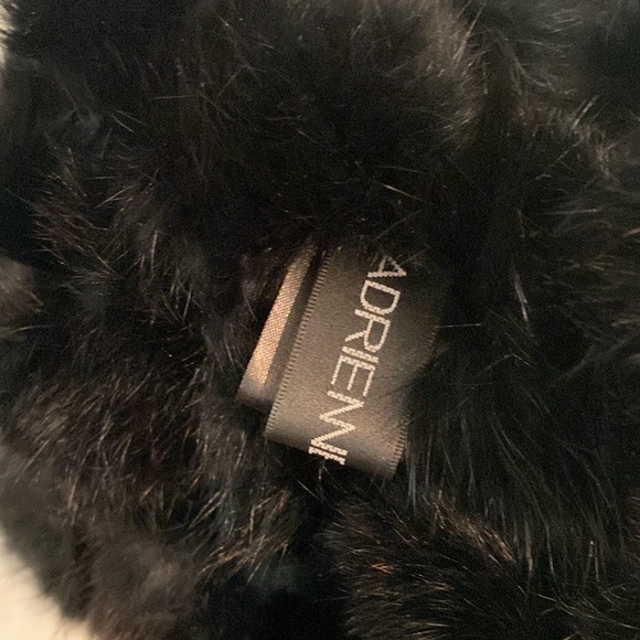 Adrienne Landau Rabbit Fur Scarf Black - Picture 3 of 3